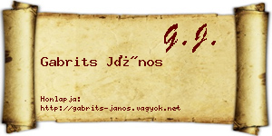 Gabrits János névjegykártya